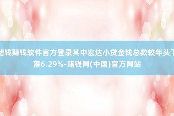 赌钱赚钱软件官方登录其中宏达小贷金钱总数较年头下落6.29%-赌钱网(中国)官方网站