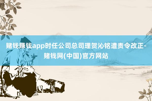 赌钱赚钱app时任公司总司理贺沁铭遭责令改正-赌钱网(中国)官方网站